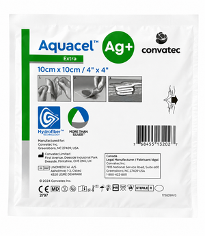 Curativo Aquacel Ag+ Extra c/ Prata 10x10cm (Cx c/10 un) Convatec