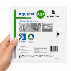 Curativo Aquacel Ag+ Extra c/ Prata 15x15cm (Unidade) Convatec
