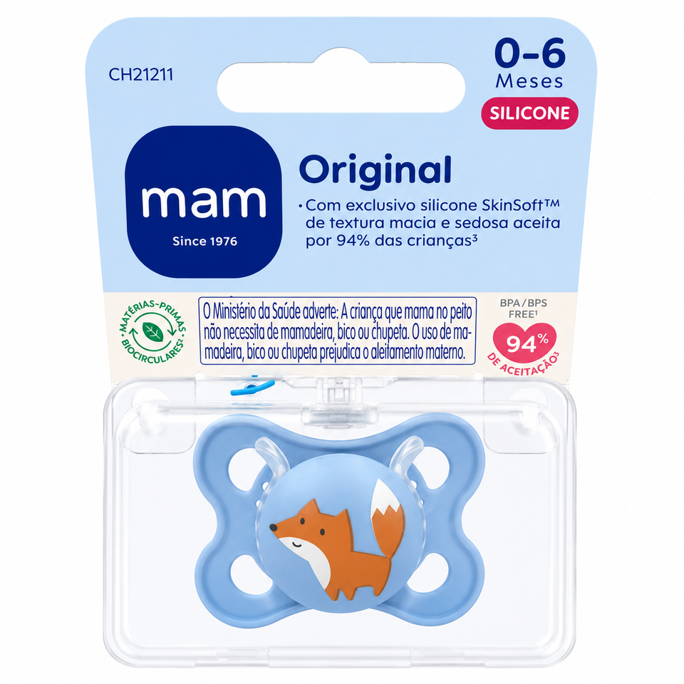 Chupeta Original Cores  0-6 Meses MAM