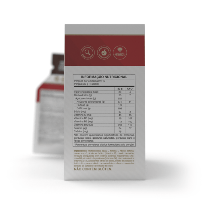 Endurance Caffeine Gel Suplemento Alimentar em Gel 12 Sachês de 30g cada - Vitafor