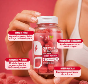 Creatina Gummy Sabores Frasco Com 30un Active Life