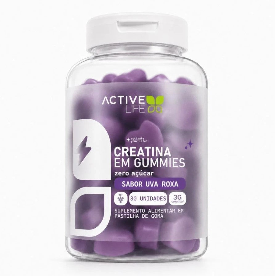 Creatina Gummy Sabores Frasco Com 30un Active Life