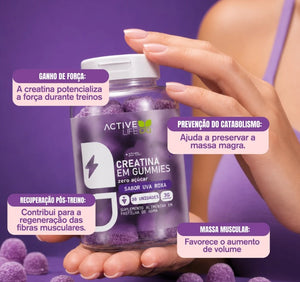 Creatina Gummy Sabores Frasco Com 30un Active Life