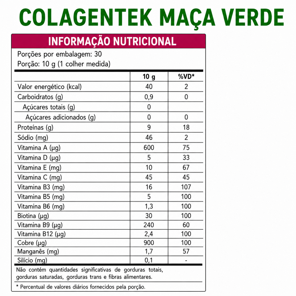 Colagentek Suplemento Alimentar em Pó 300g Vitafor