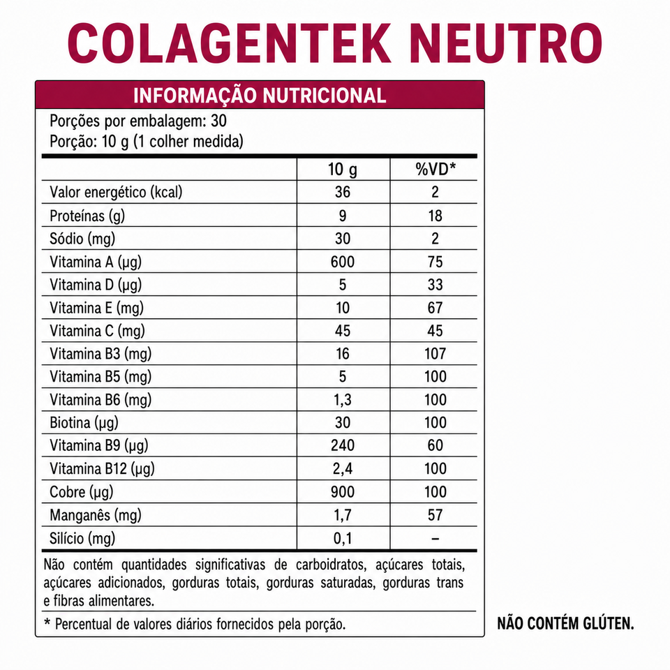 Colagentek Suplemento Alimentar em Pó 300g Vitafor