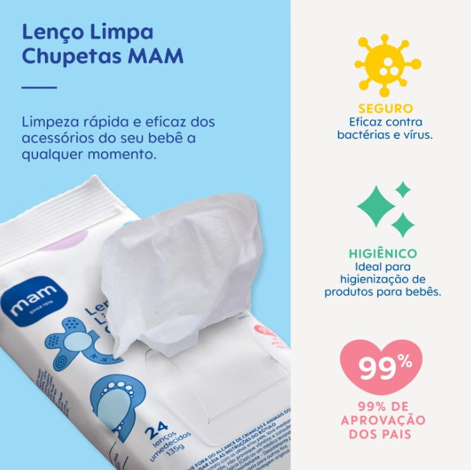 Lenço Limpa Chupetas 24Un MAM
