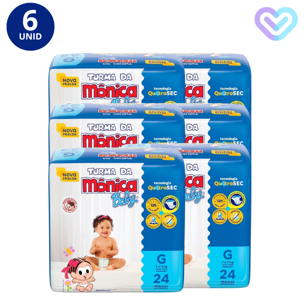 Kit 6x Turma da Mônica Fralda Jumbo Tamanhos