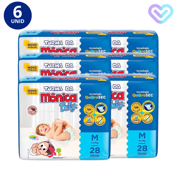 Kit 6x Turma da Mônica Fralda Jumbo Tamanhos
