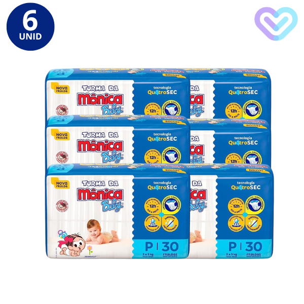 Kit 6x Turma da Mônica Fralda Jumbo Tamanhos