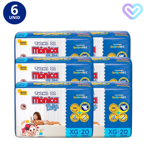 Kit 6x Turma da Mônica Fralda Jumbo Tamanhos