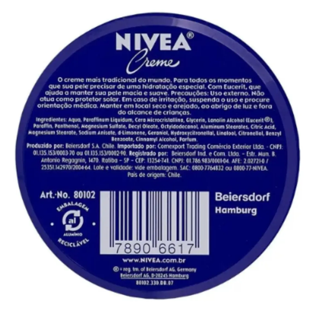 Creme Hidratante Lata 56g Nivea