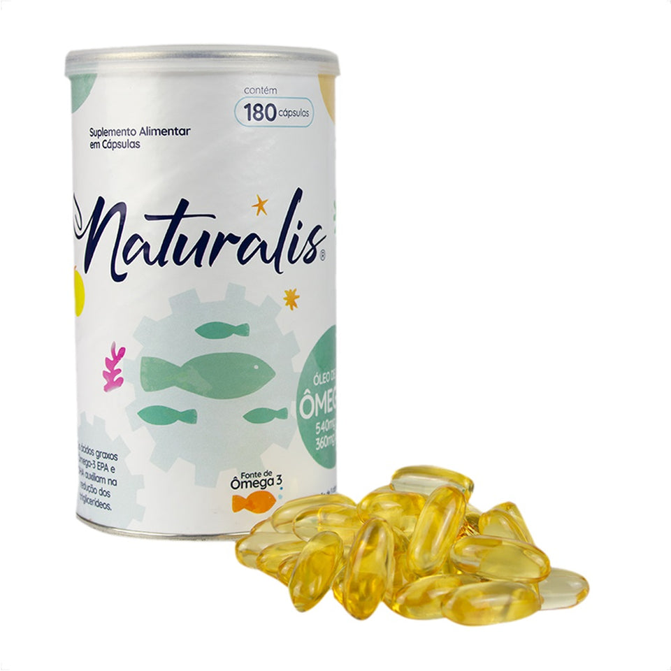 Óleo de Peixe Ômega 3 Tradicional 180 Cápsulas Naturalis