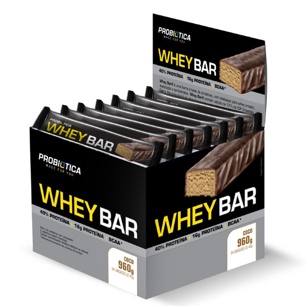 Whey Bar Sabor Coco Caixa c/24 Unidades Probiótica