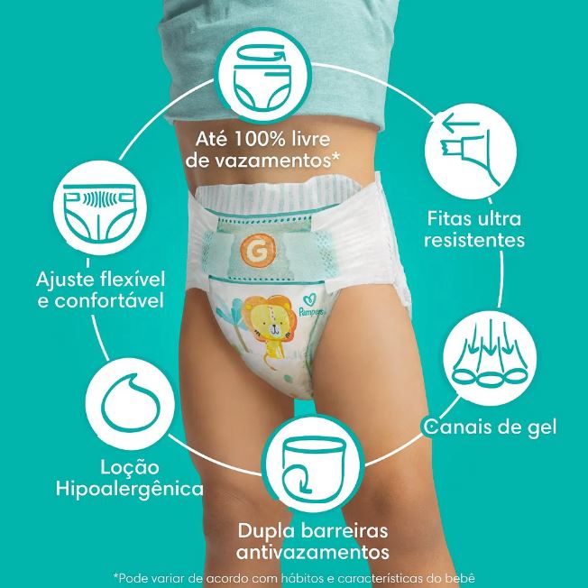 Kit 3x Fralda Pampers Confort Sec