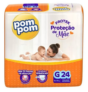 Kit 3x Fralda Pom Pom Protek Proteção de Mãe Jumbo Tamanhos