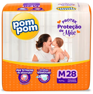Kit 3x Fralda Pom Pom Protek Proteção de Mãe Jumbo Tamanhos