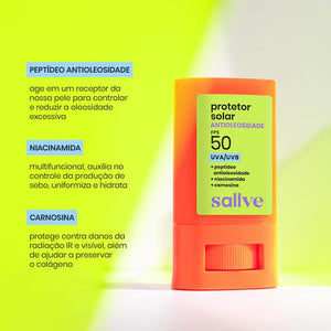 Protetor Solar Bastão Antioleosidade 15g Sallve