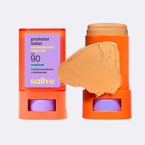 Protetor Solar Bastão com Cor 4 Antimanchas FPS 90 15g Sallve
