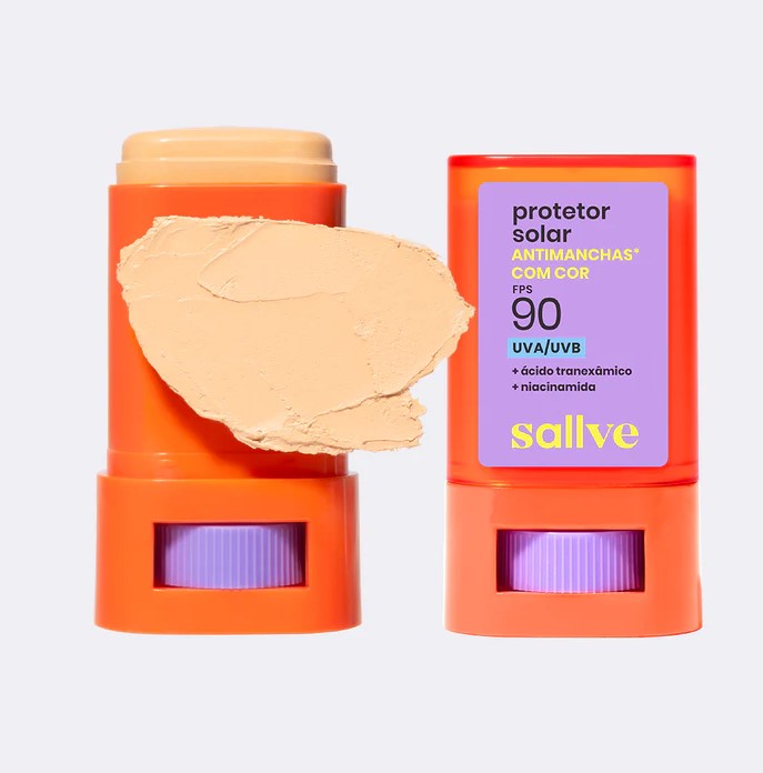 Protetor Solar Bastão com Cor 2 Antimanchas FPS 90 15g Sallve