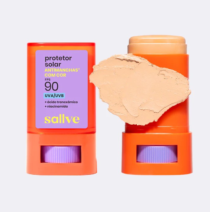 Protetor Solar Bastão com Cor 3 Antimanchas FPS 90 15g Sallve