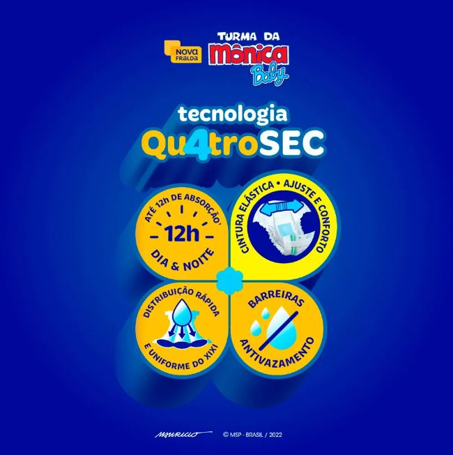 Turma da Mônica Fralda Jumbo Tamanhos