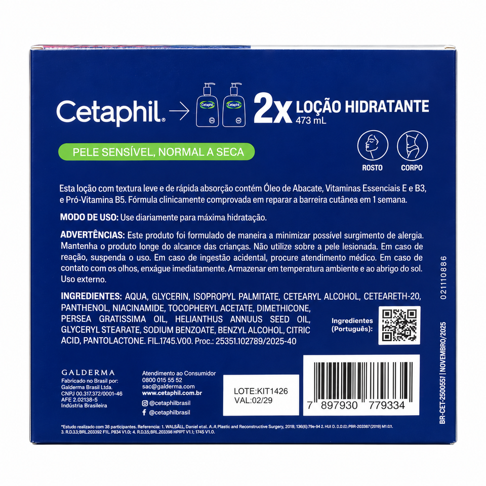 Kit Loção Hidratante 2 Unidades 473ml Cetaphil
