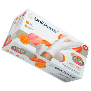 Luva De Procedimento Sem Pó Lisa Premium Quality Com 100 Unidades UniGloves