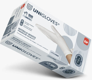 Luva De Procedimento Premium White Com 100 Unidades UniGloves