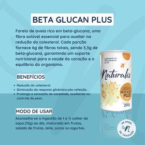 Farelo de Aveia Beta Glucan Plus 200g Naturalis