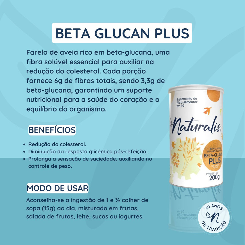 Farelo de Aveia Beta Glucan Plus 200g Naturalis