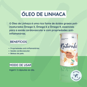 Óleo de Linhaça 180 Cápsulas Naturalis