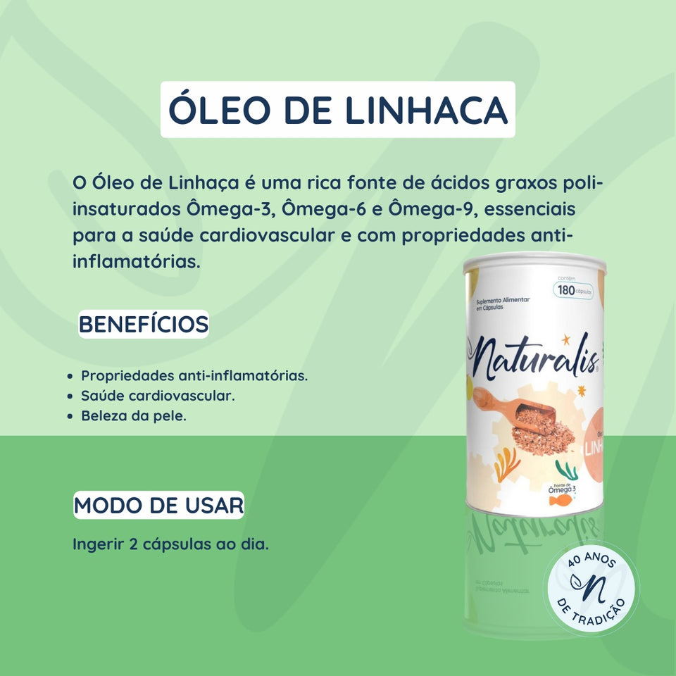 Óleo de Linhaça 180 Cápsulas Naturalis