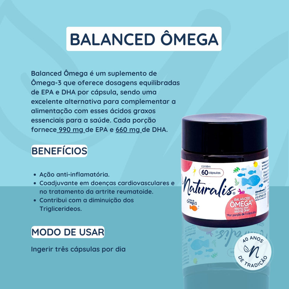Ômega 3 Balanced 120 Cápsulas EPA DHA Naturalis