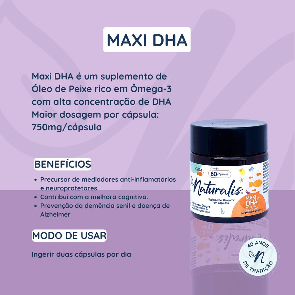 Ômega 3 Maxi DHA 120 Cápsulas Naturalis