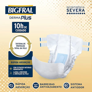 Fralda Descartável Geriátrica Bigfral Plus Tam. Juvenil Plus c/10 un.