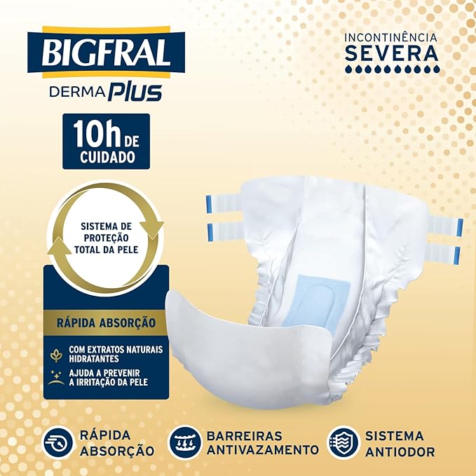 Fralda Descartável Geriátrica Bigfral Plus Tam. Juvenil Plus c/10 un.