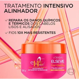 Kit Elseve Liso dos Sonhos Shampoo 200ml + Condicionador 200ml + Creme de Pentear 250ml + Creme de Tratamento 300g