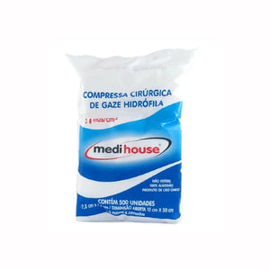 Compressa de Gaze 7,5x7,5 13 Fios Não Estéril pct c/500 un. Medi-House