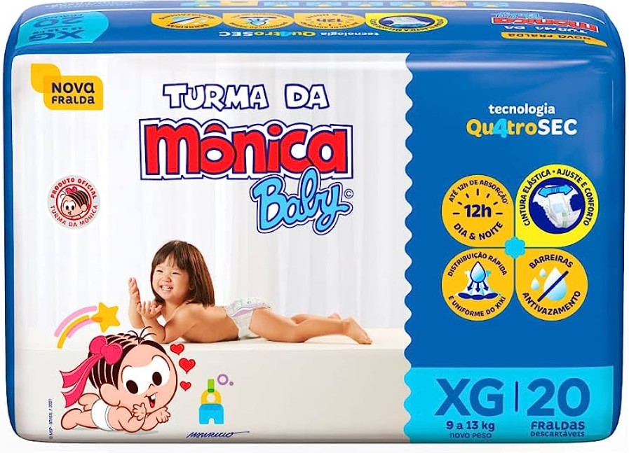 Turma da Mônica Fralda Jumbo Tamanhos
