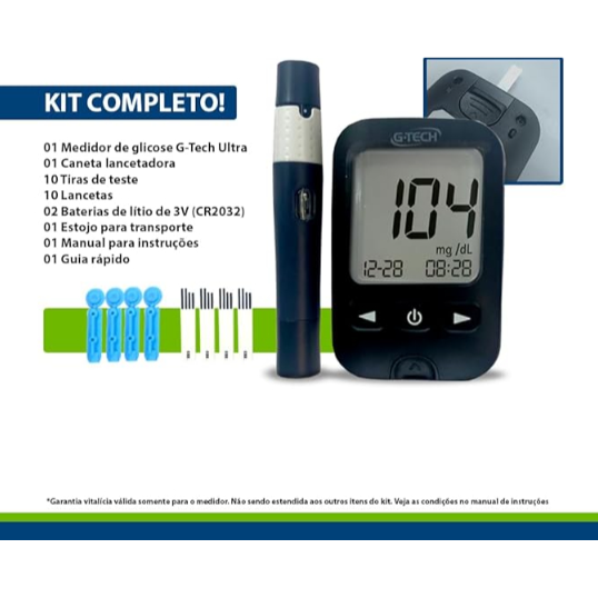 Kit Medidor De Glicose Vita Ultra G-tech
