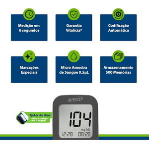 Kit Medidor De Glicose Vita Ultra G-tech