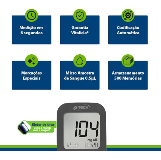 Kit Medidor De Glicose Vita Ultra G-tech