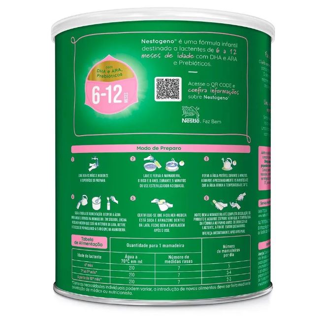 Nestogeno 2 (6-12 meses) Lata 800g Nastlé