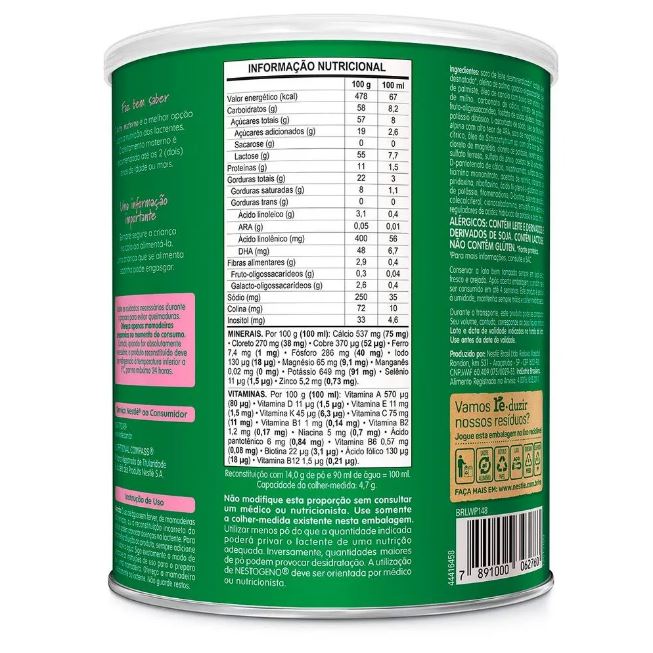 Nestogeno 2 (6-12 meses) Lata 800g Nastlé