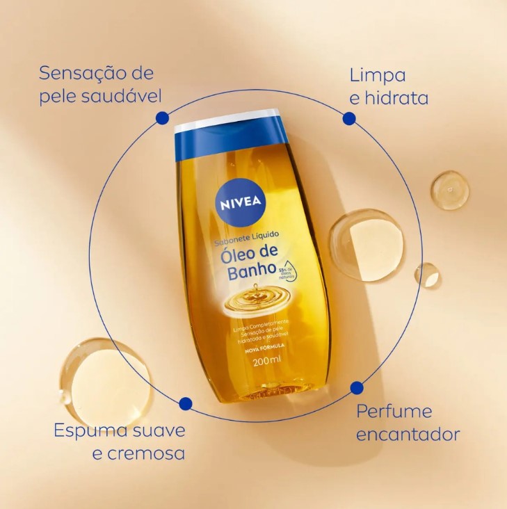 Óleo De Banho Sabonete Liquido 200ml Nivea