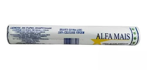 Lençol de Papel 70cm x 50m Branco Luxo Alfa-Mais