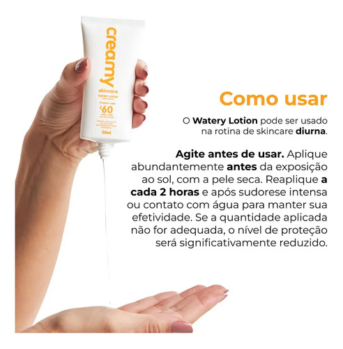 Protetor Solar Fps 60 Toque Seco 50ml Creamy