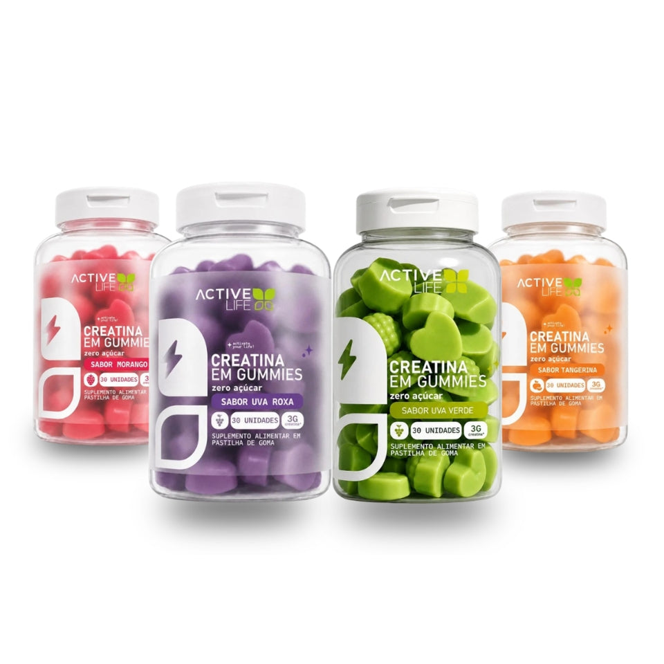 Creatina Gummy Sabores Frasco Com 30un Active Life