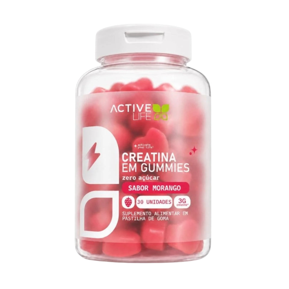 Creatina Gummy Sabores Frasco Com 30un Active Life
